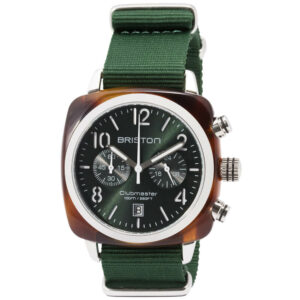 Clubmaster Chrono date Steel 40 TORTOISE acetate Green Sunray dial