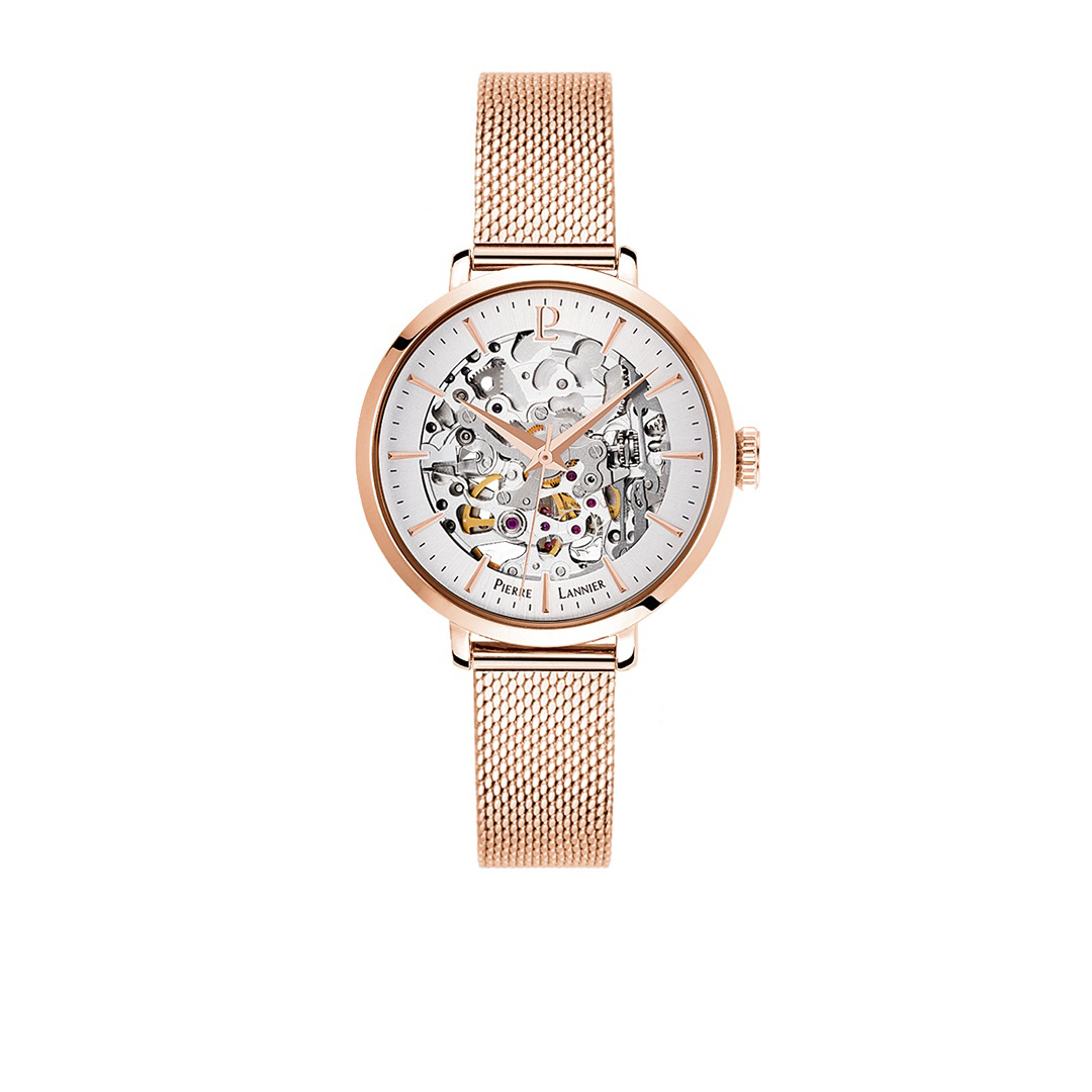 MONTRE LECARE ACIER ROSE / BRACELET MILANAIS