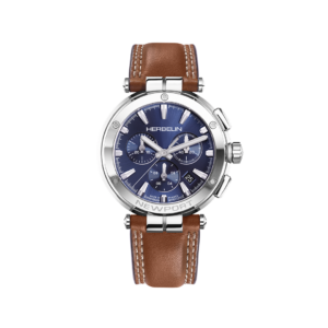 MONTRE HRB CHRONO QUARTZ FOND BLEU AC/CUIR