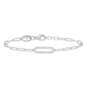 BRACELET STYLE ARGENT MASSIF ET OXYDES BLANCS