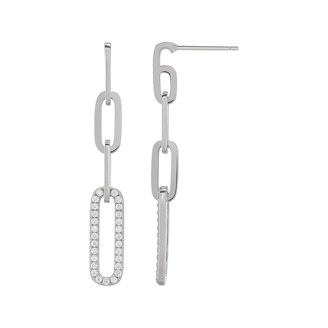 BOUCLES D'OREILLES ARGENT MASSIF ET OXYDES BLANCS