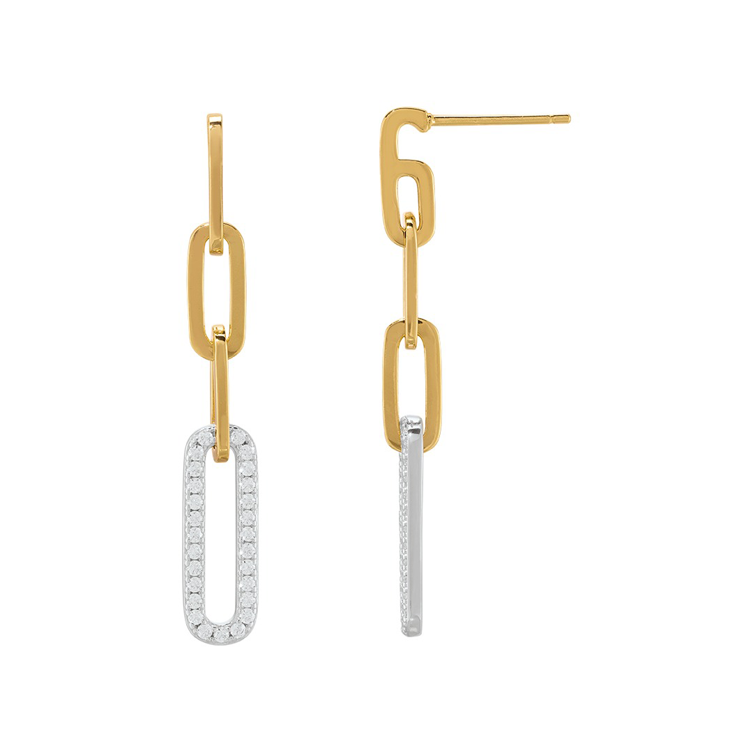 BOUCLES D'OREILLES ARGENT MASSIF BICO ET OXYDES BLANCS