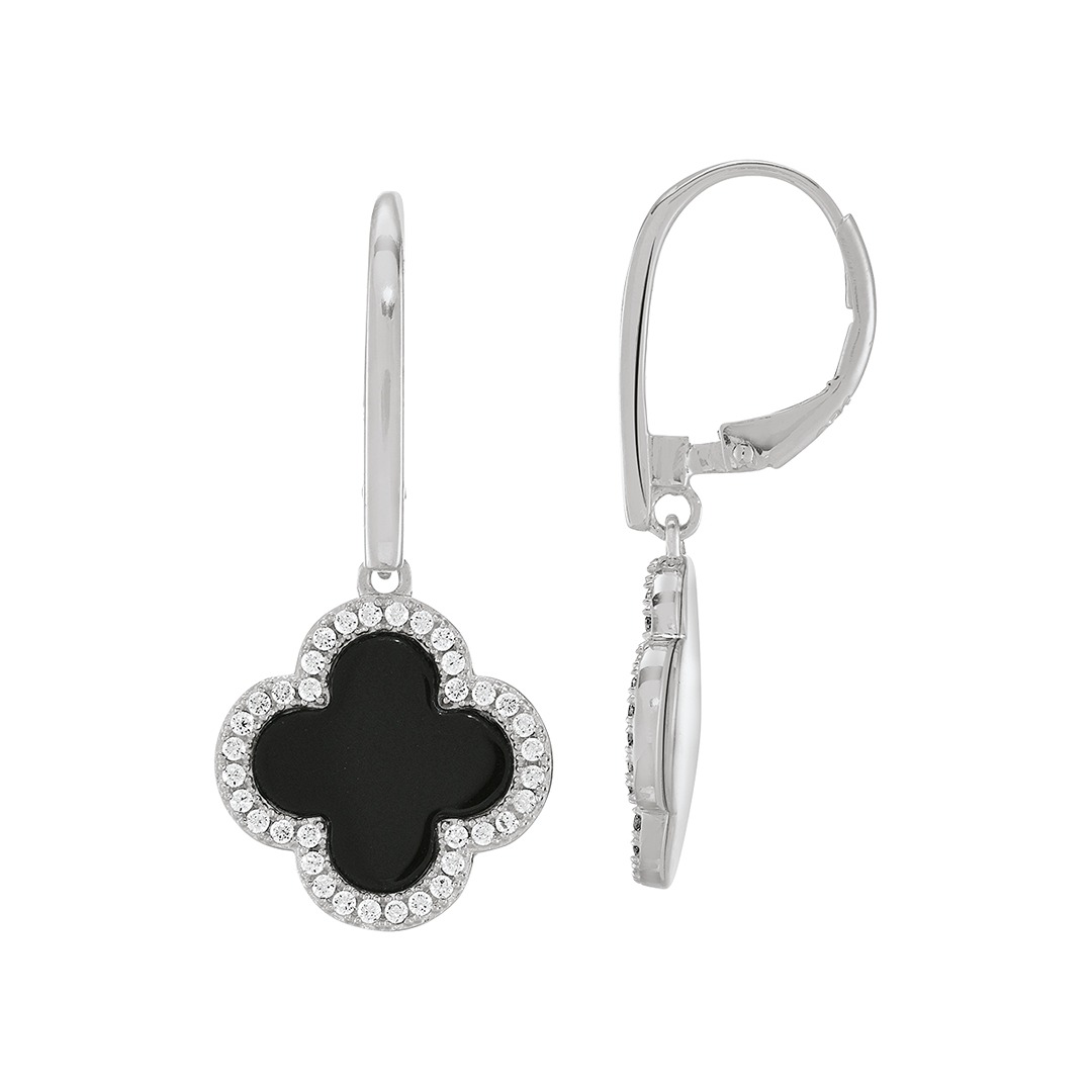 BOUCLES D'OREILLES ARGENT MASSIF AGATE NOIR ET OXYDES