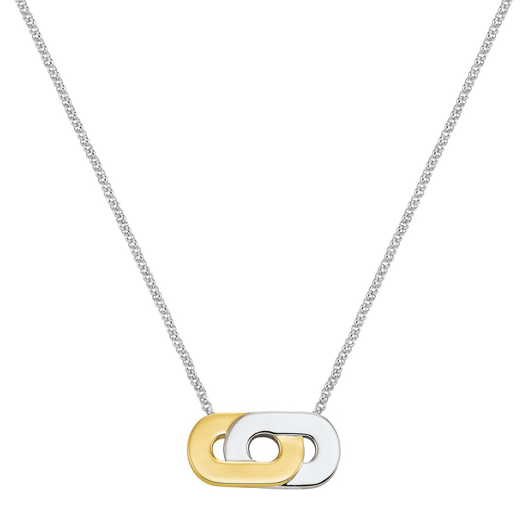 COLLIER ARGENT MASSIF BICOLORE