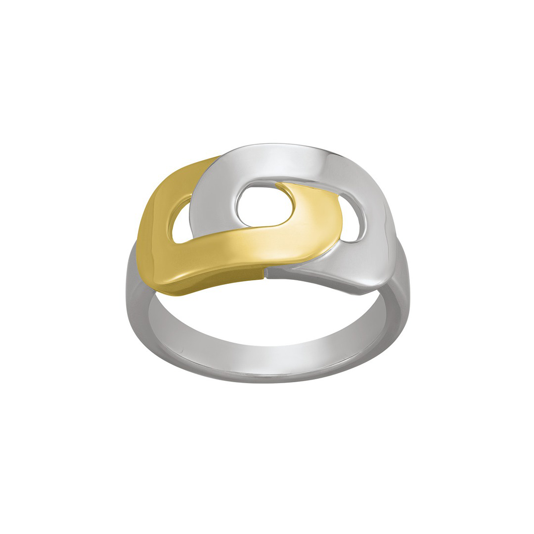 BAGUE STYLE ARGENT MASSIF BICOLORE