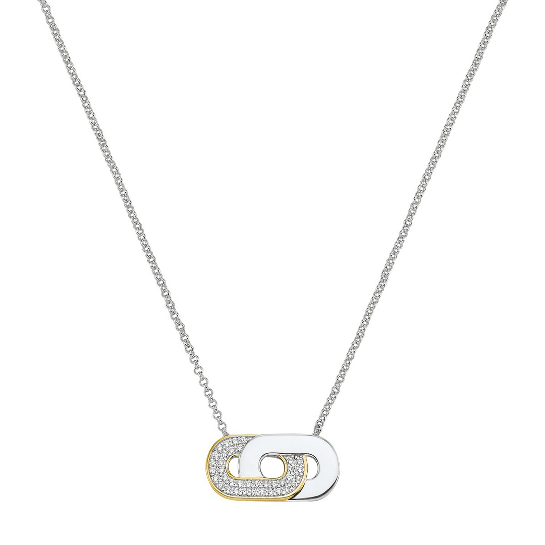 COLLIER ARGENT MASSIF BICO OXYDES BLANCS