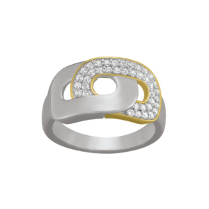 BAGUE STYLE ARGENT MASSIF BICO ET OXYDES