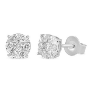 BOUTONS COMPOSITION DIAMANTS OR BLANC