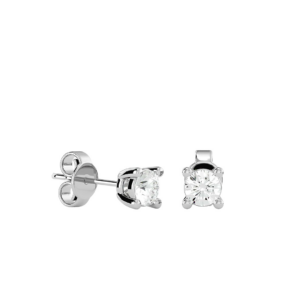 BOUCLES D'OREILLES OR BLANC 750‰ ET DIAMANTS