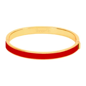 BRACELET JONC LAITON DORE ROUGE SALSA