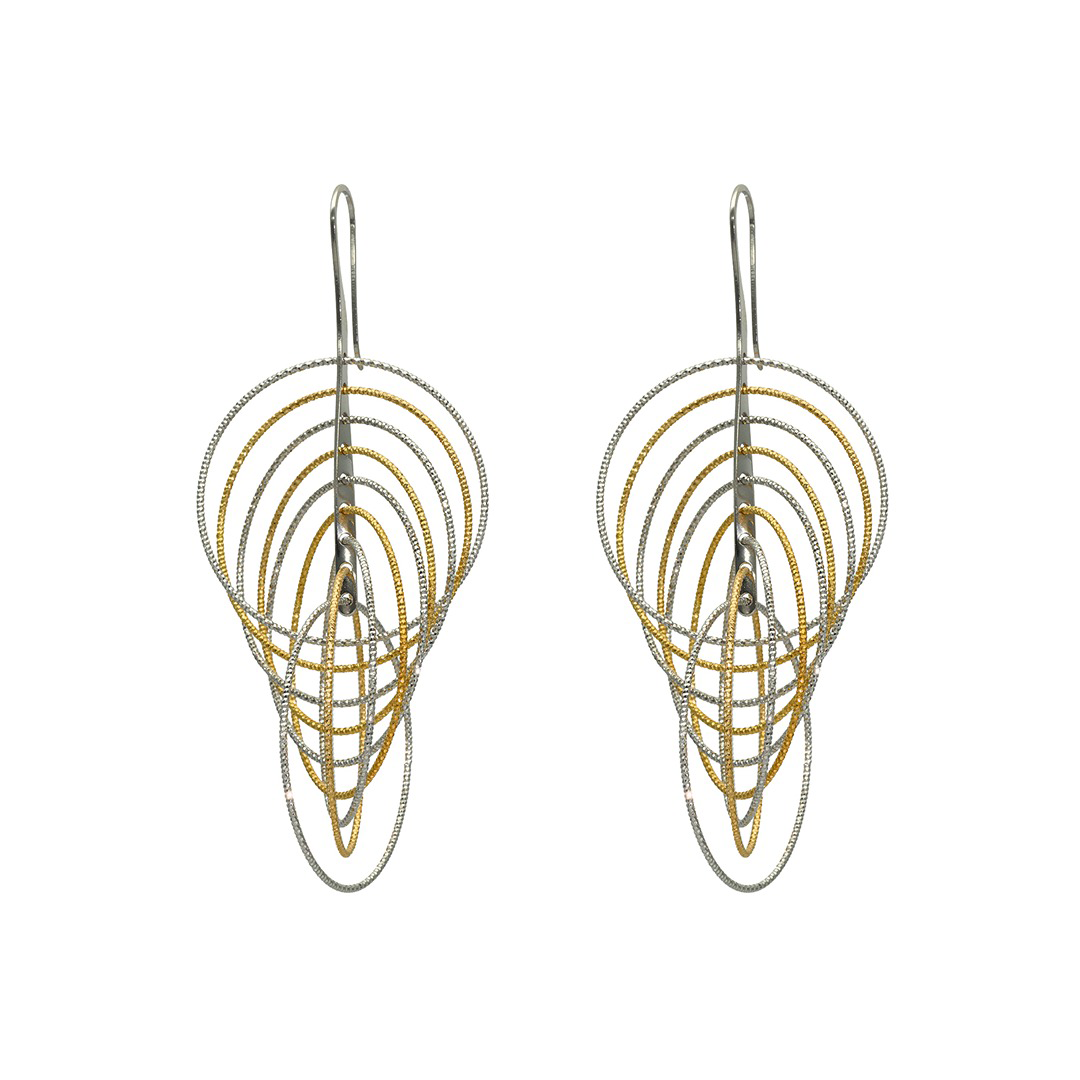 BOUCLES D'OREILLES ARGENT 925‰ BICOLORE