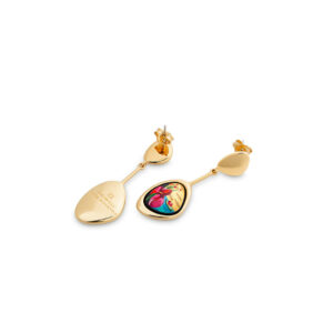 BOUCLES D’OREILLES PLAQUE OR ET EMAUX PEBBLE DROP