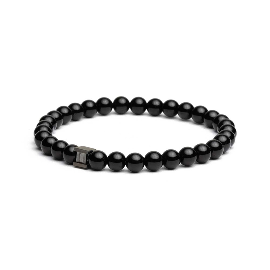 BRACELET ONYX NOIRE TITANE