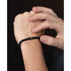 BRACELET ONYX NOIRE TITANE