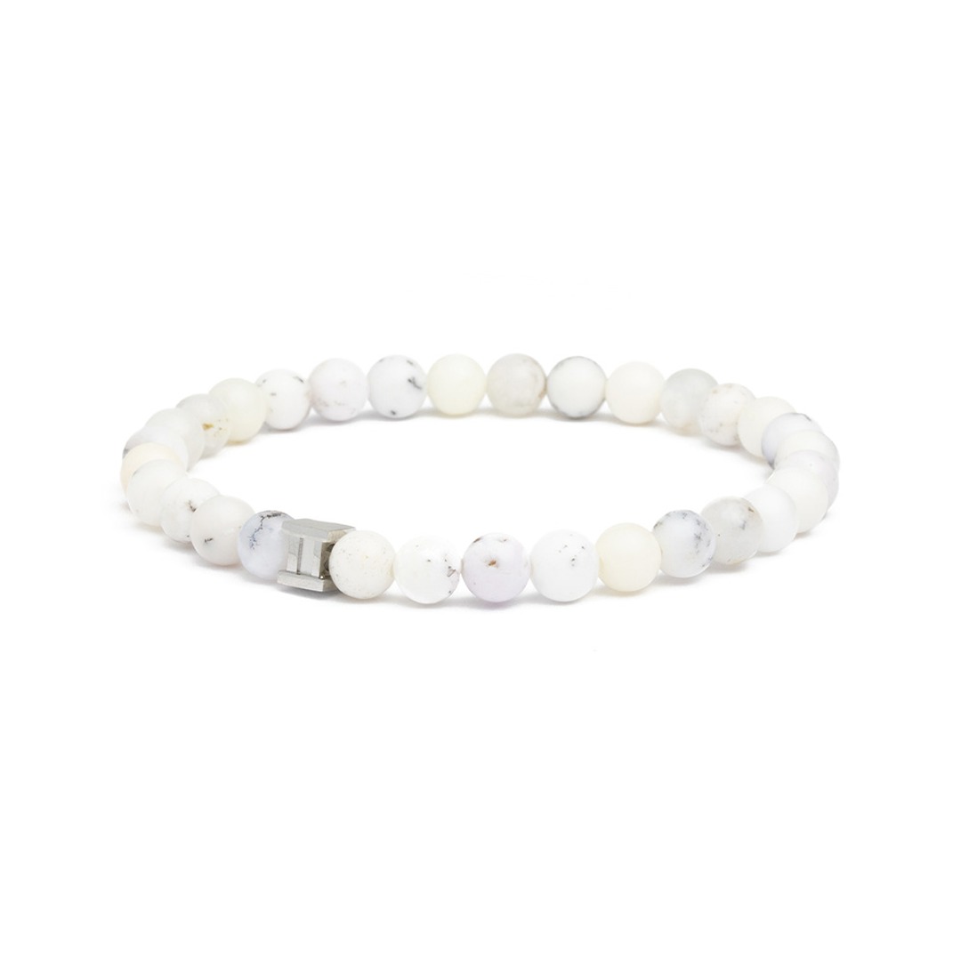 BRACELET AGATE BLANCHE TITANE