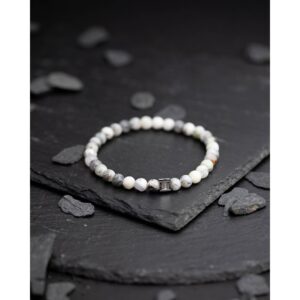 BRACELET AGATE BLANCHE TITANE