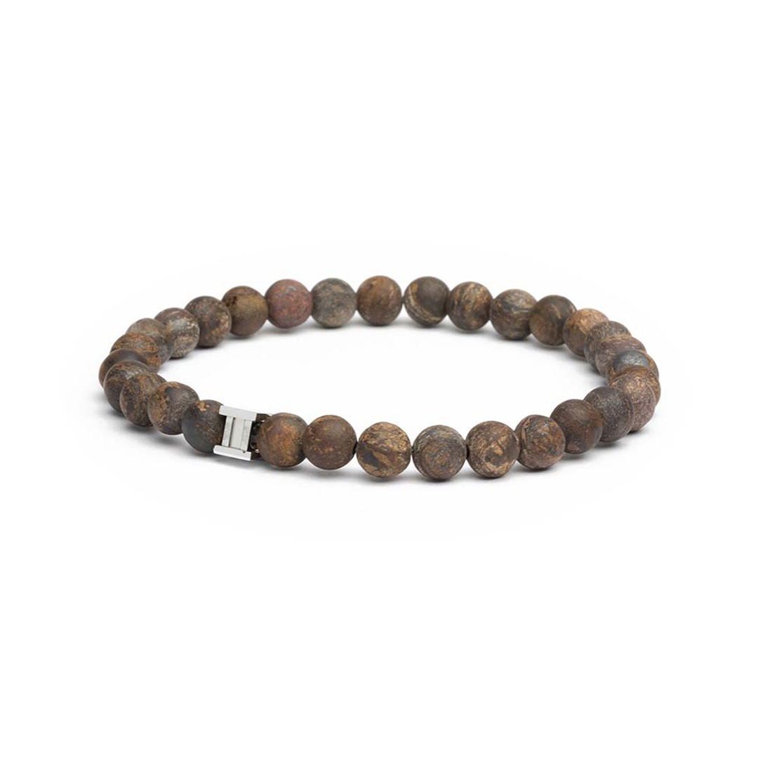 BRACELET BRONZITE / ACIER