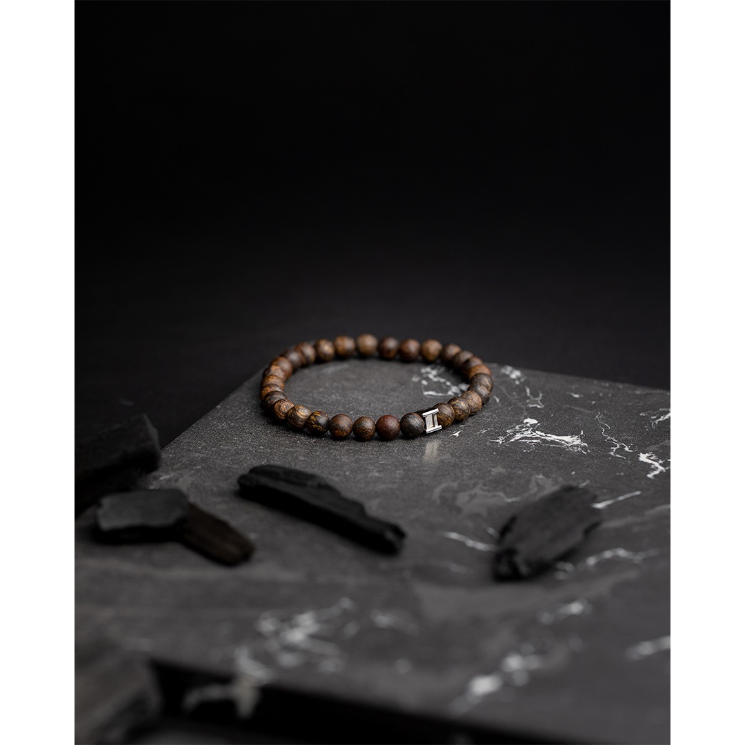 BRACELET BRONZITE / ACIER