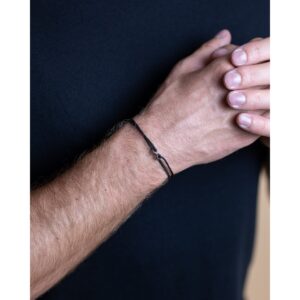 BRACELET INFINITY BLACK NYLON ET ACIER