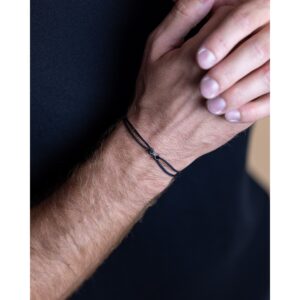 BRACELET NYLON INFINITY NOIR ACIER