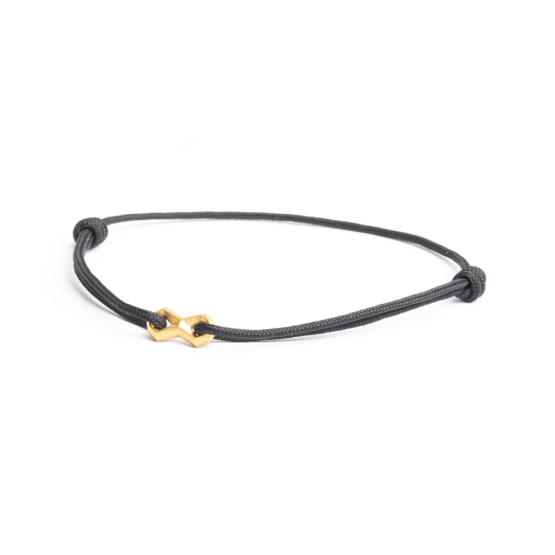 BRACELET NYLON INFINITY ACIER DORE