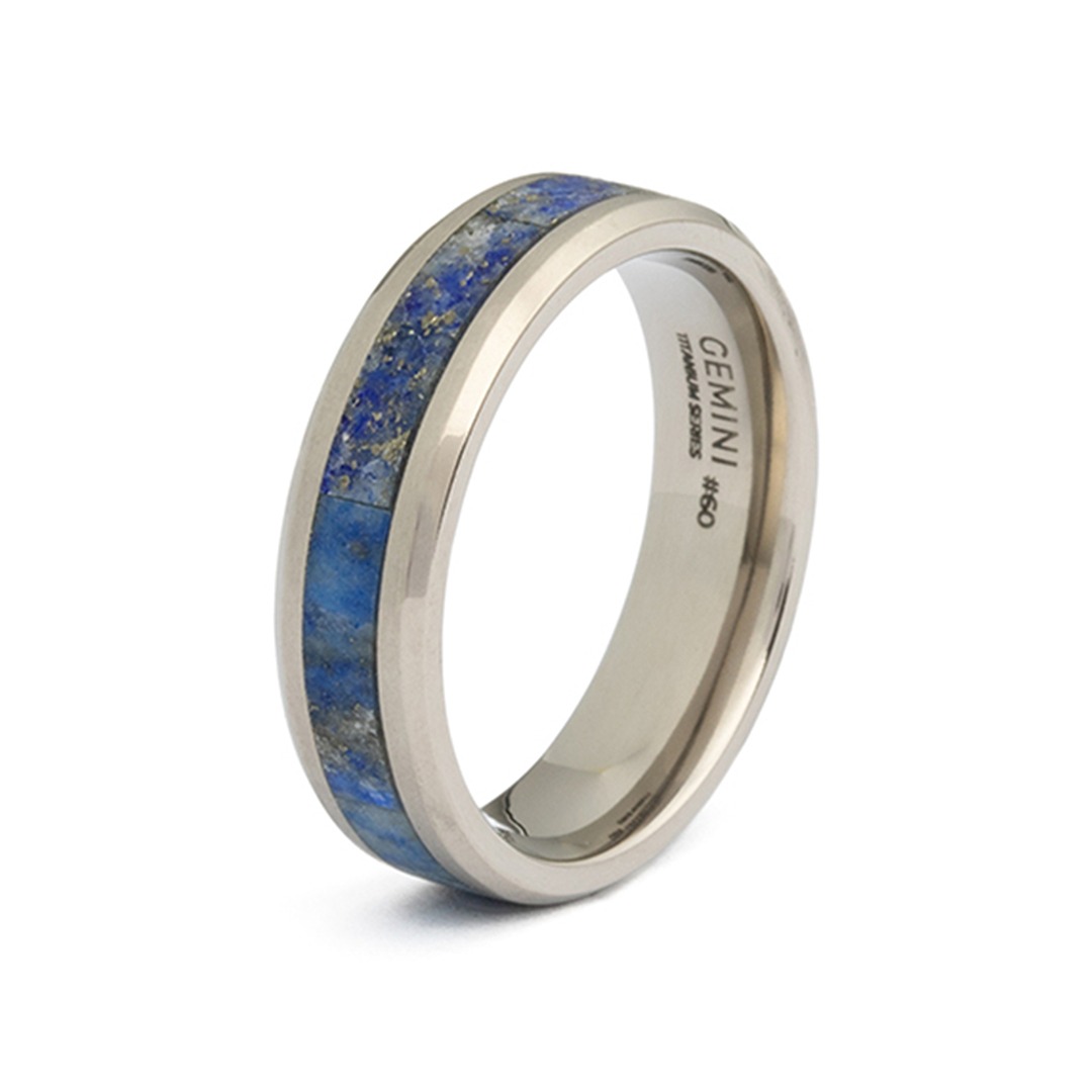 BAGUE TITANE LAPIS LAZULI