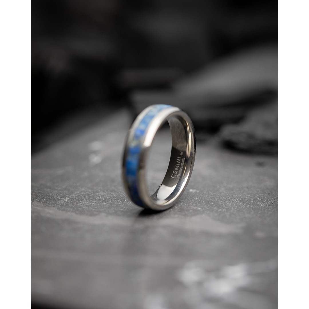 BAGUE TITANE LAPIS LAZULI