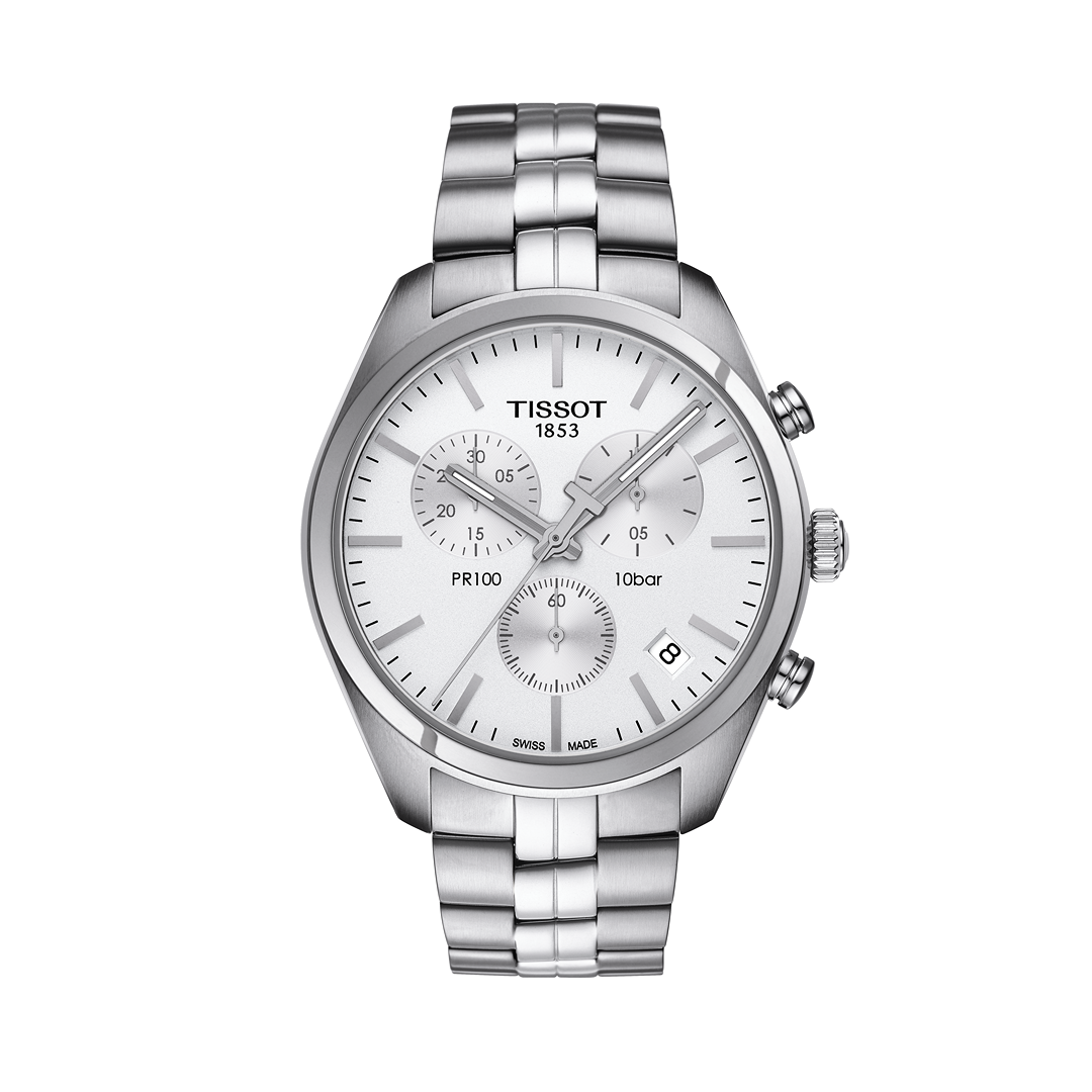 Tissot PR100 Chrono Acier/Acier Fond Blanc Ins