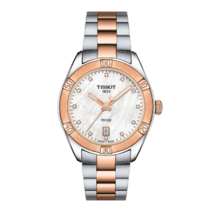 Tissot PR100 Sport Chic Tout Bicolore Fond Nacre