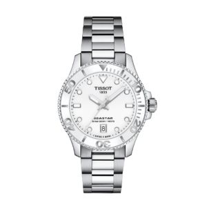 Tissot Seastar 1000 Fond Blanc Acier et Silicone