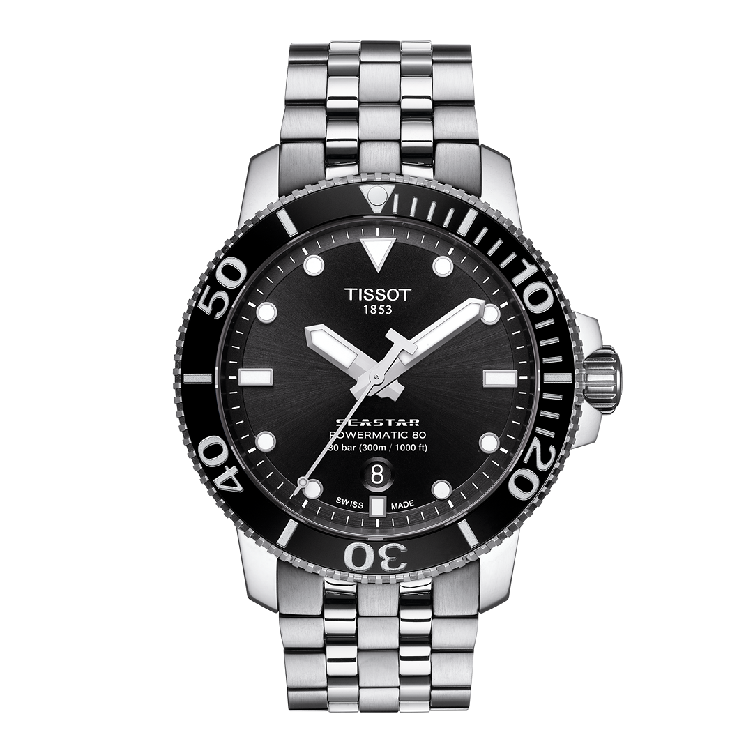 Tissot Seastar Auto Fond Noir Tout Acier