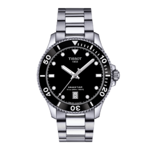 Tissot Seastar Quartz Fond Noir Tout Acier