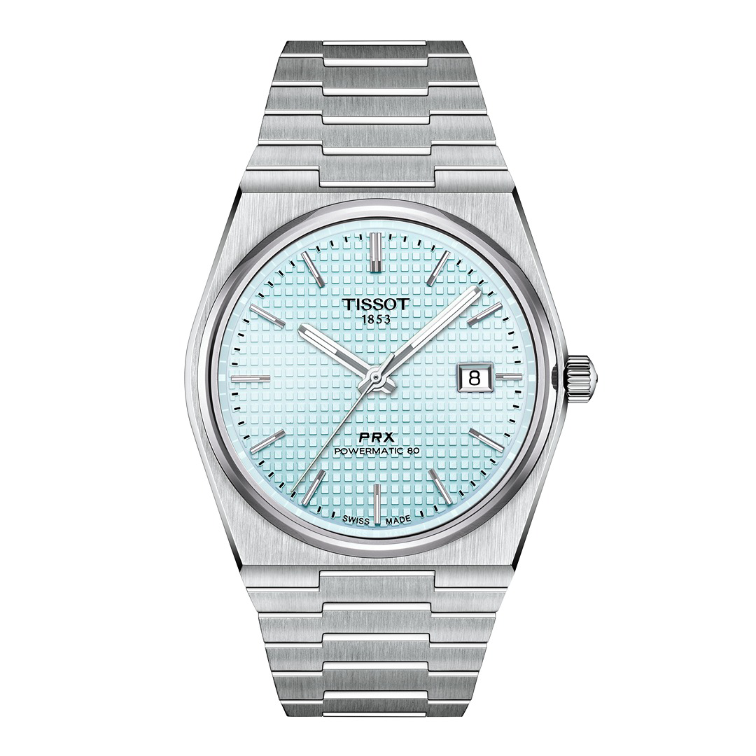 Tissot PRX Fond Bleu Clair Tout Acier Quartz