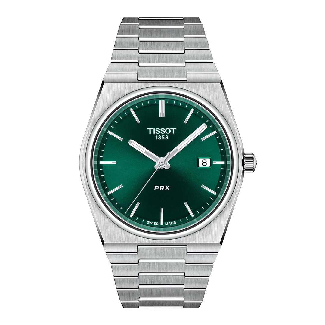 Tissot PRX Tout Acier Quartz Fond Vert