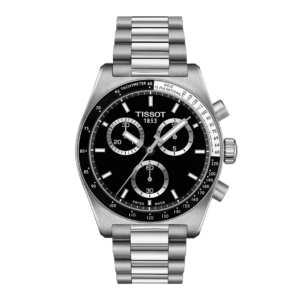 Tissot PR516 Quartz Chrono Fond Noir Tout Acier